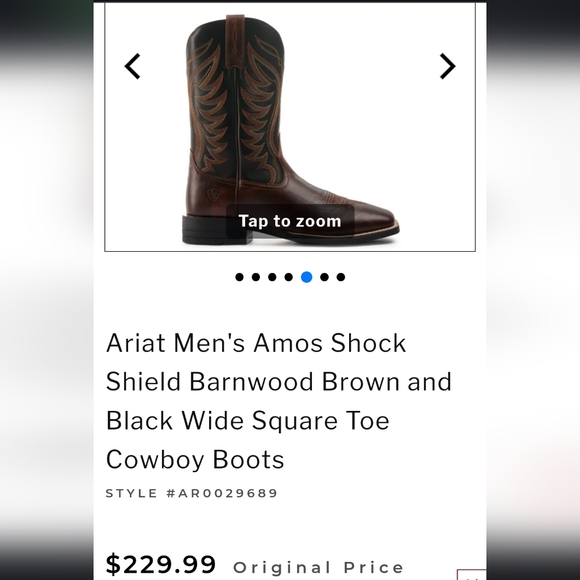 Men's Ariat Amos Shock Shield Leather Boots - Picture 8 of 11